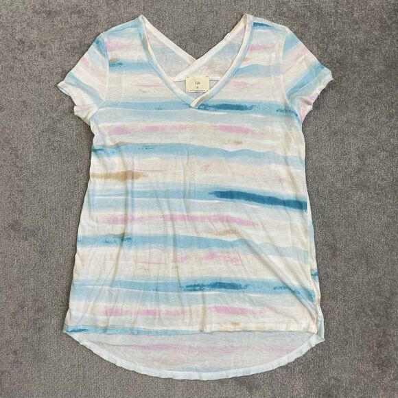Anthropologie Tops - T. LA Women’s S Striped Short Sleeve Casual Stretch Knit Anthropologie Top Shirt